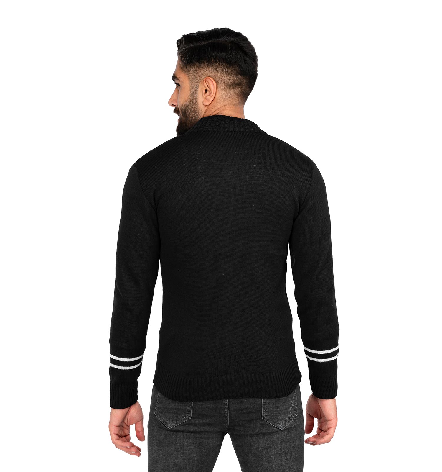 ژاکت بافت مردانه زیپ دار یقه ایستاده مشکی D & G مدل 40157