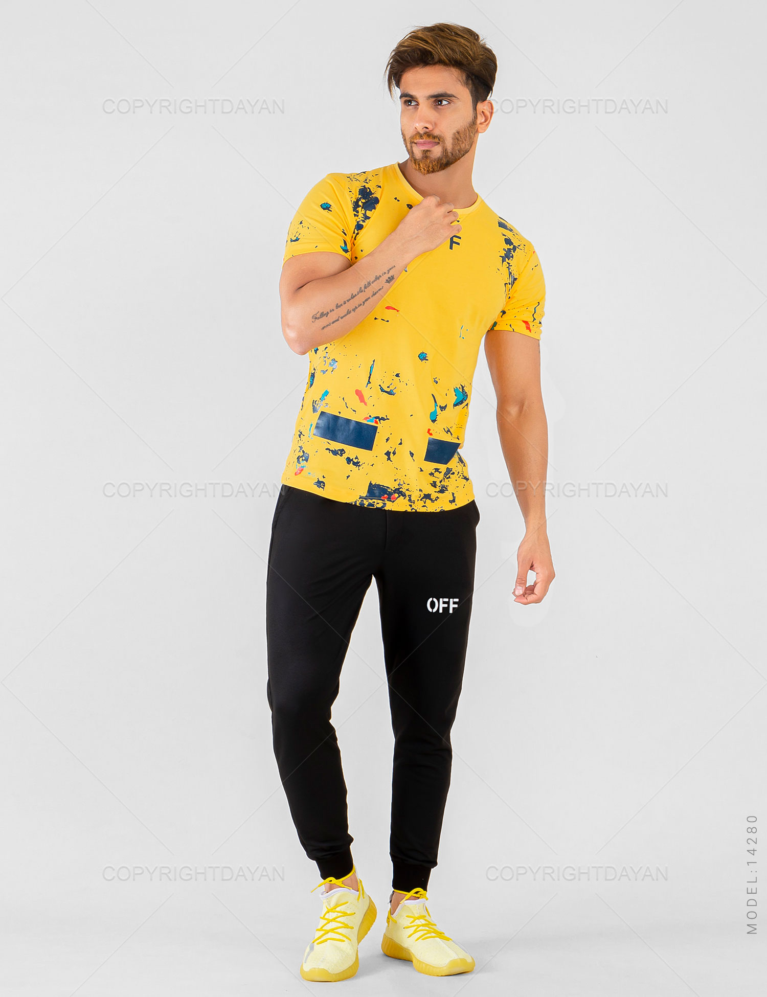 ست تیشرت شلوار مردانه Off – White مدل 14280