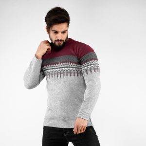 پلیور بافت مردانه یقه گرد Damon مدل 33353