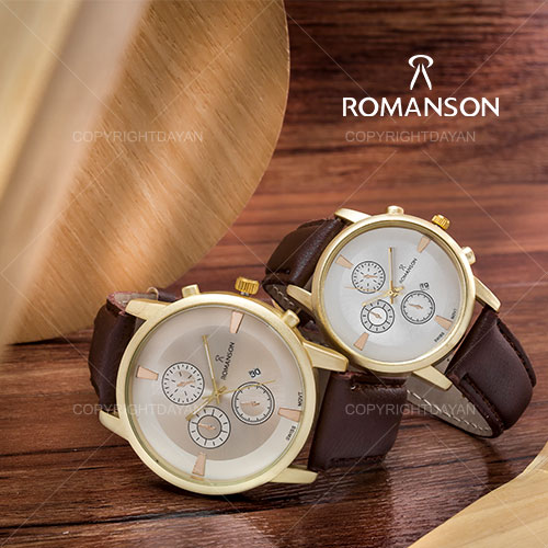 ست ساعت مردانه زنانه Romanson مدل Kezas (قهوه ای)