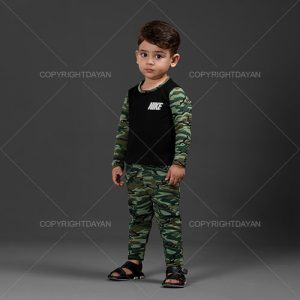 ست تیشرت شلوار بچگانه ارتشی مدل X 5510