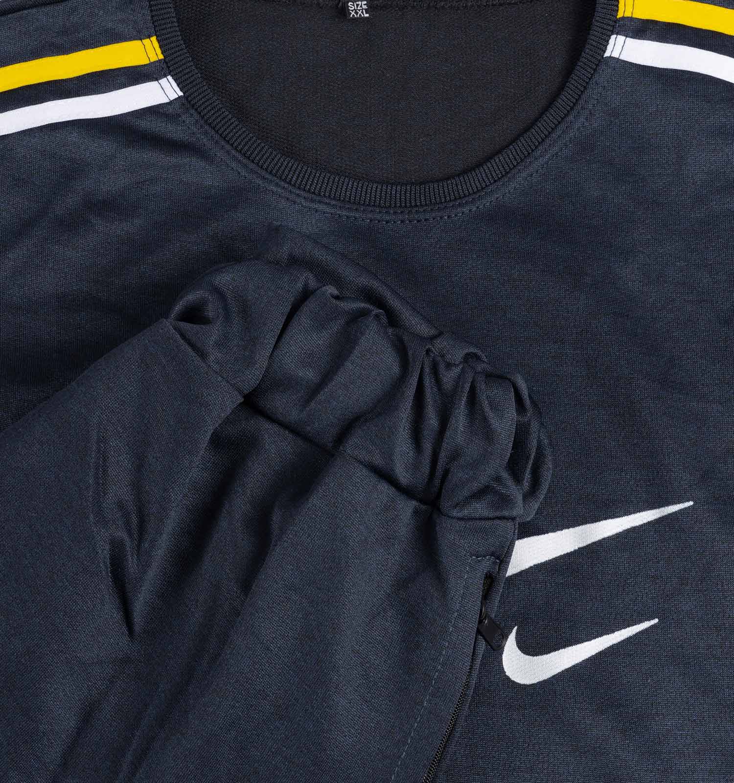 ست تیشرت شلوار مردانه آستین کوتاه سرمه ای Nike ساده یقه گرد مدل 43071