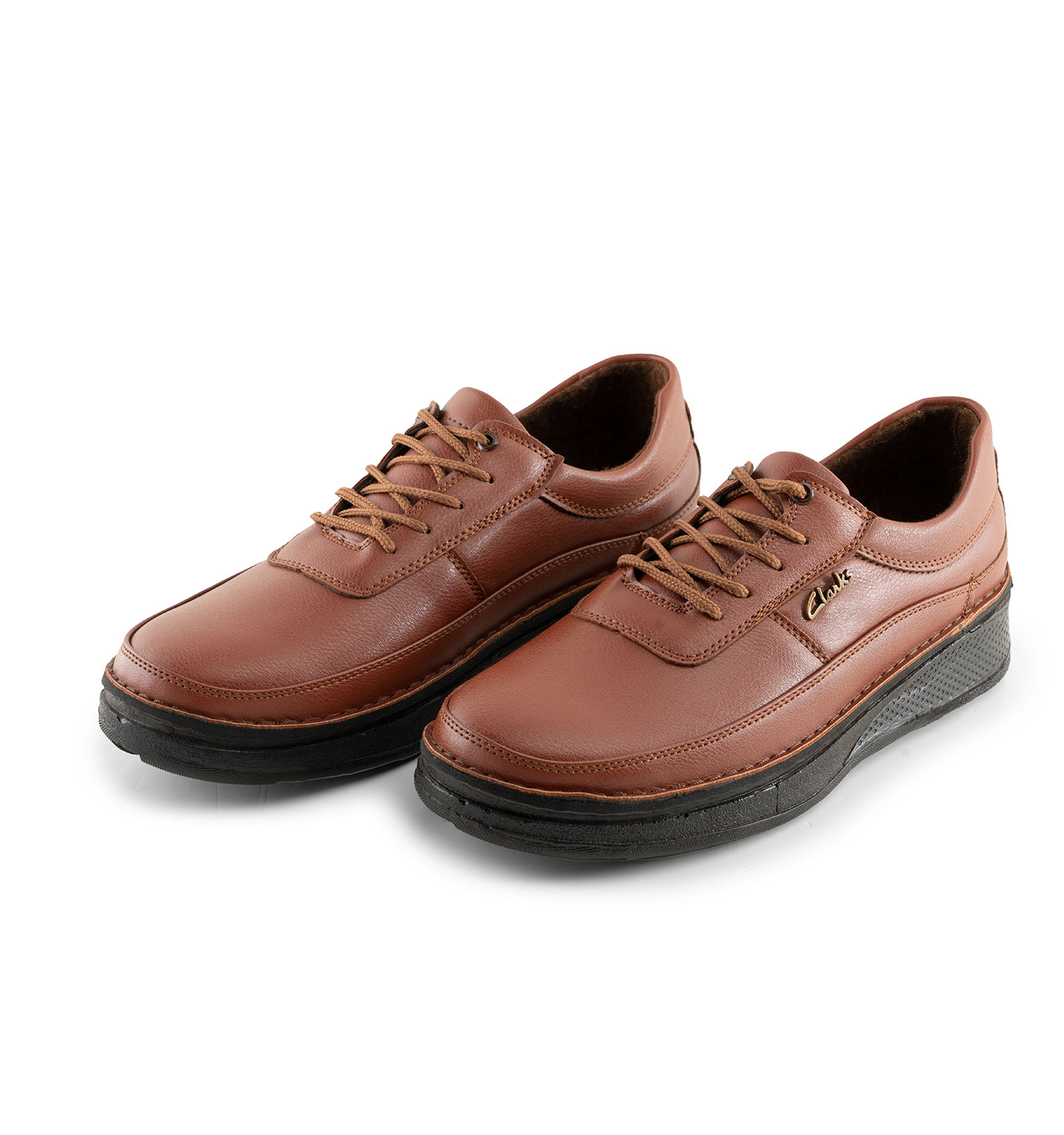 کفش روزمره مردانه Clarks چرم مصنوعی بند دار عسلی مدل 44483
