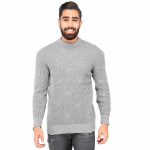بافت مردانه یقه گرد طرحدار Zima مدل 40010