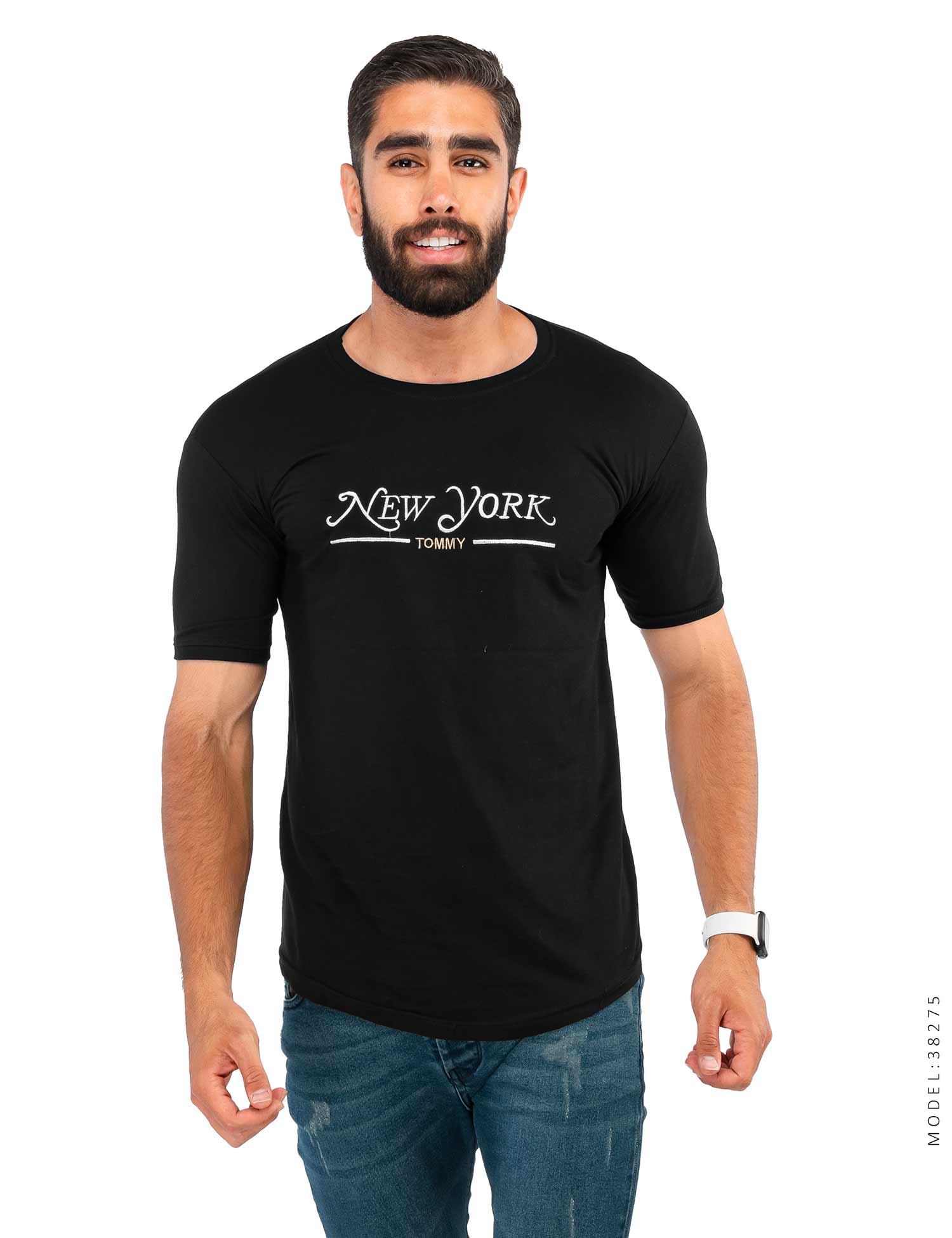 تیشرت مردانه یقه گرد New York مدل 38275