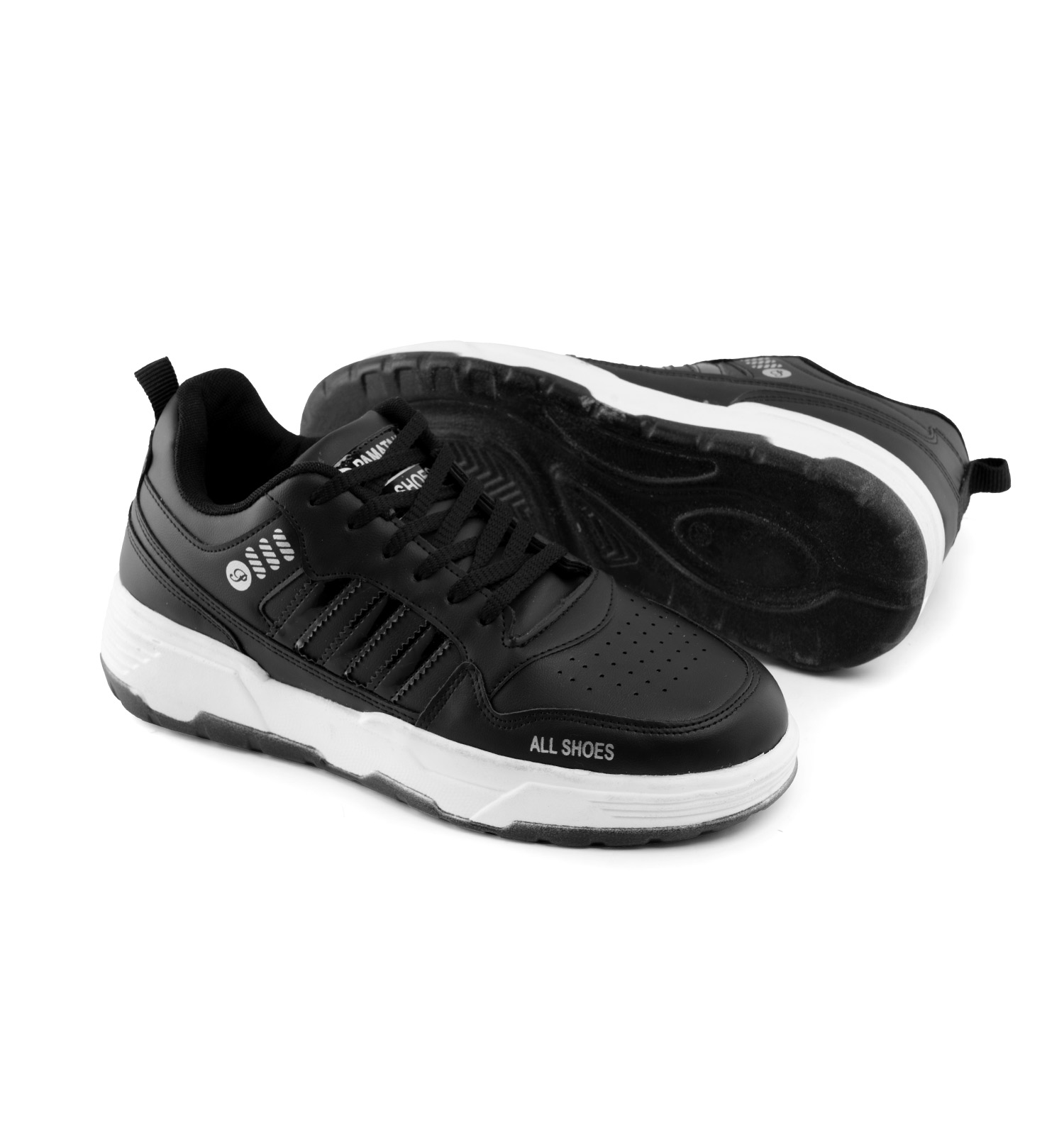 کفش روزمره مردانه Adidas چرم مصنوعی بند دار مشکی مدل 41636