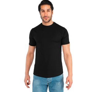 تیشرت یقه گرد مردانه مشکی ساده مدل 42263