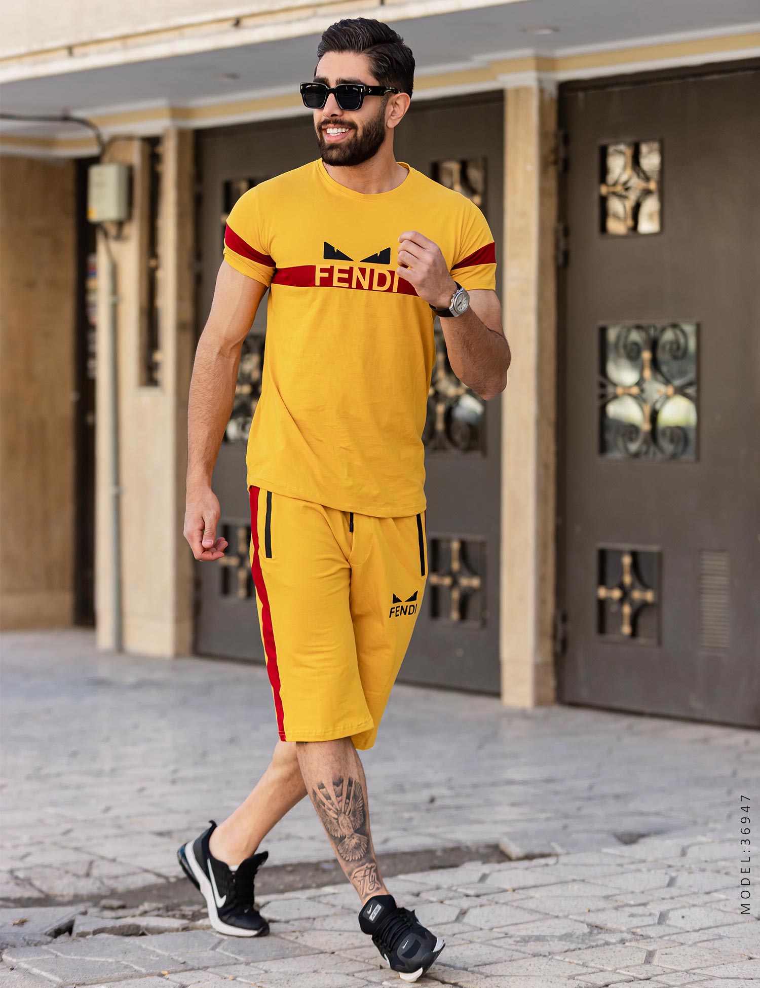 ست تیشرت شلوارک مردانه Fendi مدل 36947