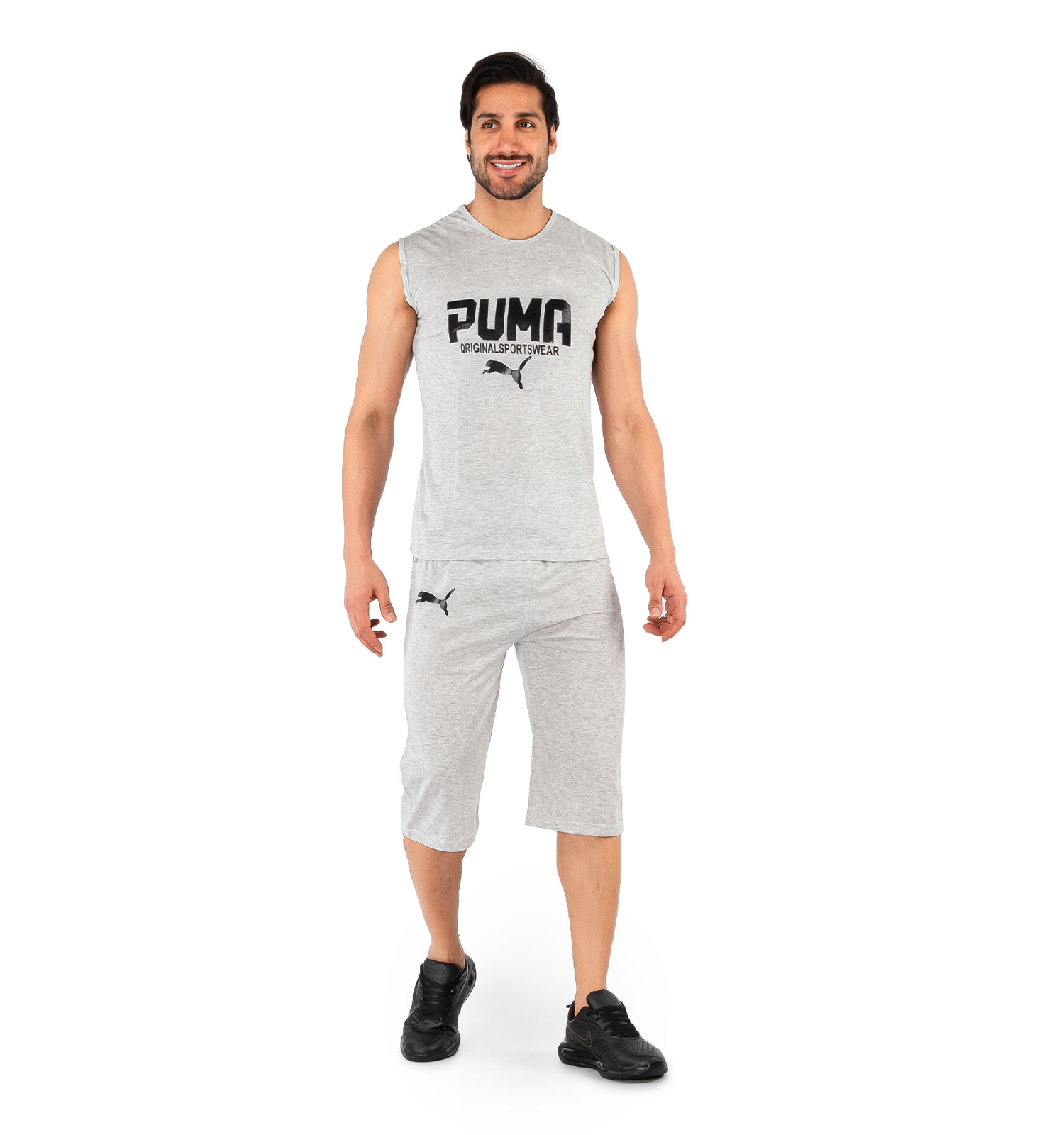 ست رکابی شلوارک مردانه Puma یقه گرد مدل 44169