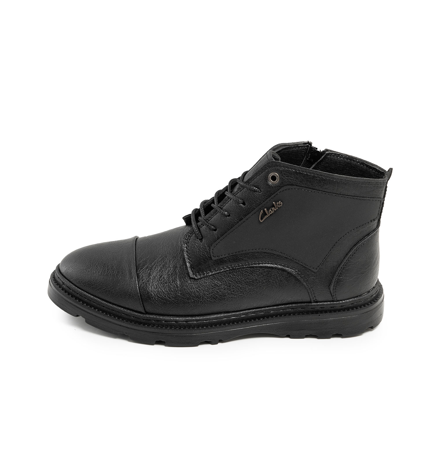 کفش ساقدار مردانه مشکی Clarks زیپ دار مدل 45370
