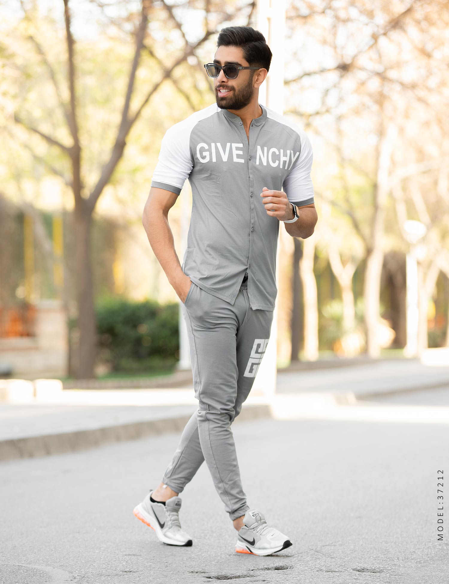 ست پیراهن شلوار مردانه بیسبالی Givenchi مدل 37212