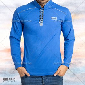 تیشرت یقه ایستاده Organic (آبی)