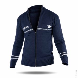 ژاکت بافت مردانه زیپ دار یقه ایستاده Converse مدل 30994