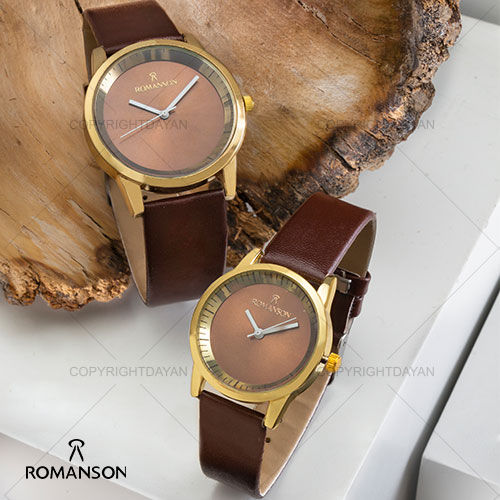 ست ساعت مردانه زنانه Romanson مدل W 5445 (قهوه ای)