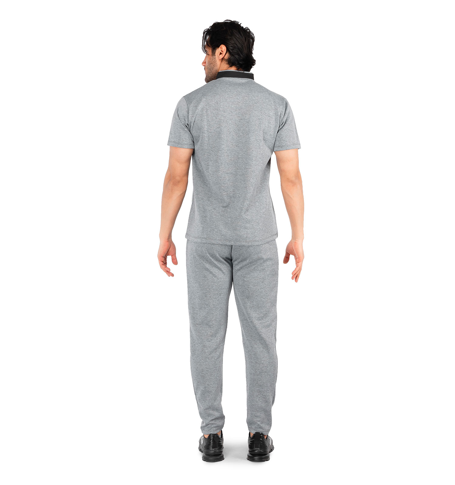 ست تیشرت شلوار مردانه آستین کوتاه طوسی Nike ساده یقه گرد مدل 43183