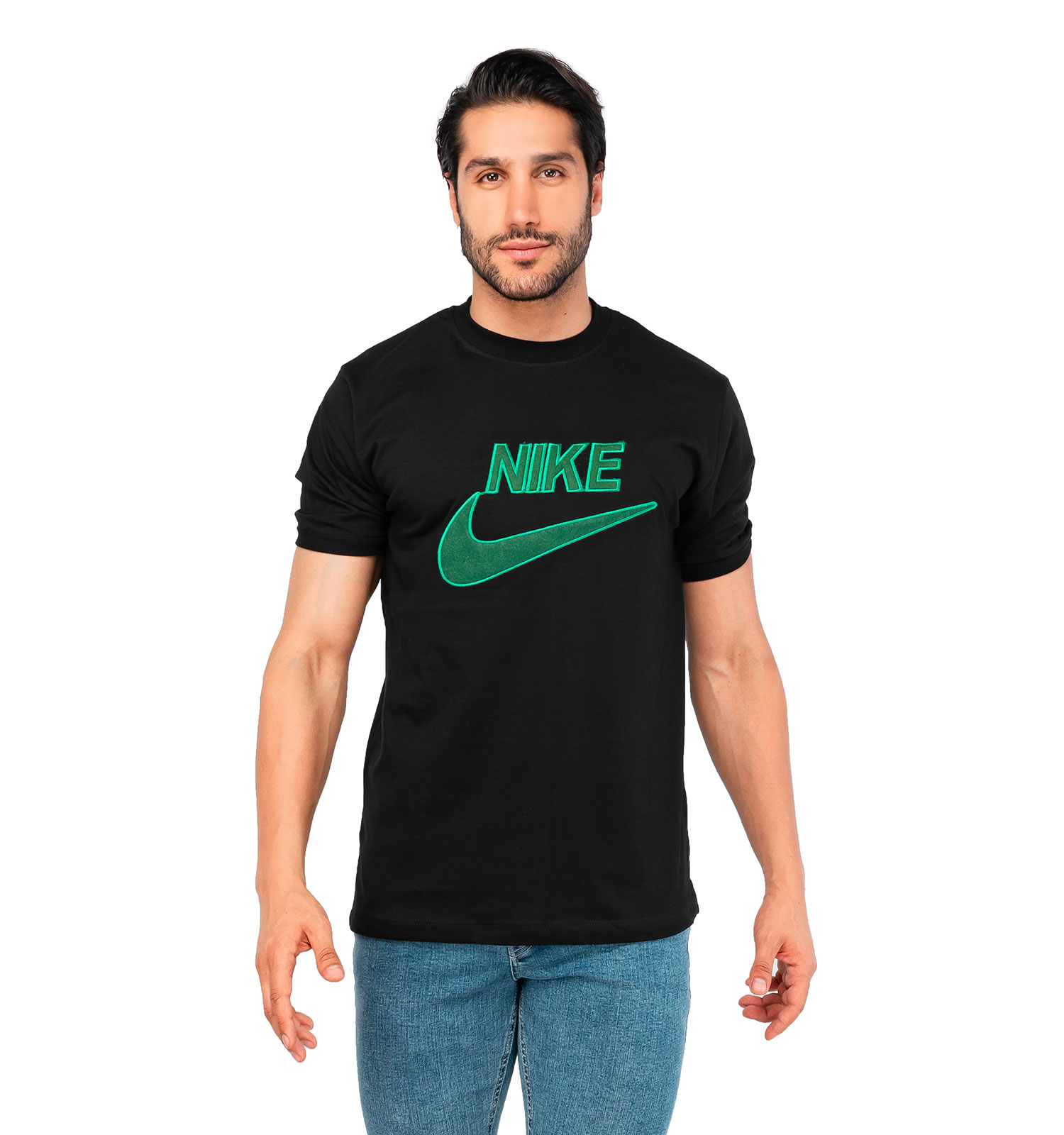 تیشرت Nike یقه گرد مردانه مشکی پنبه ساده مدل 44725