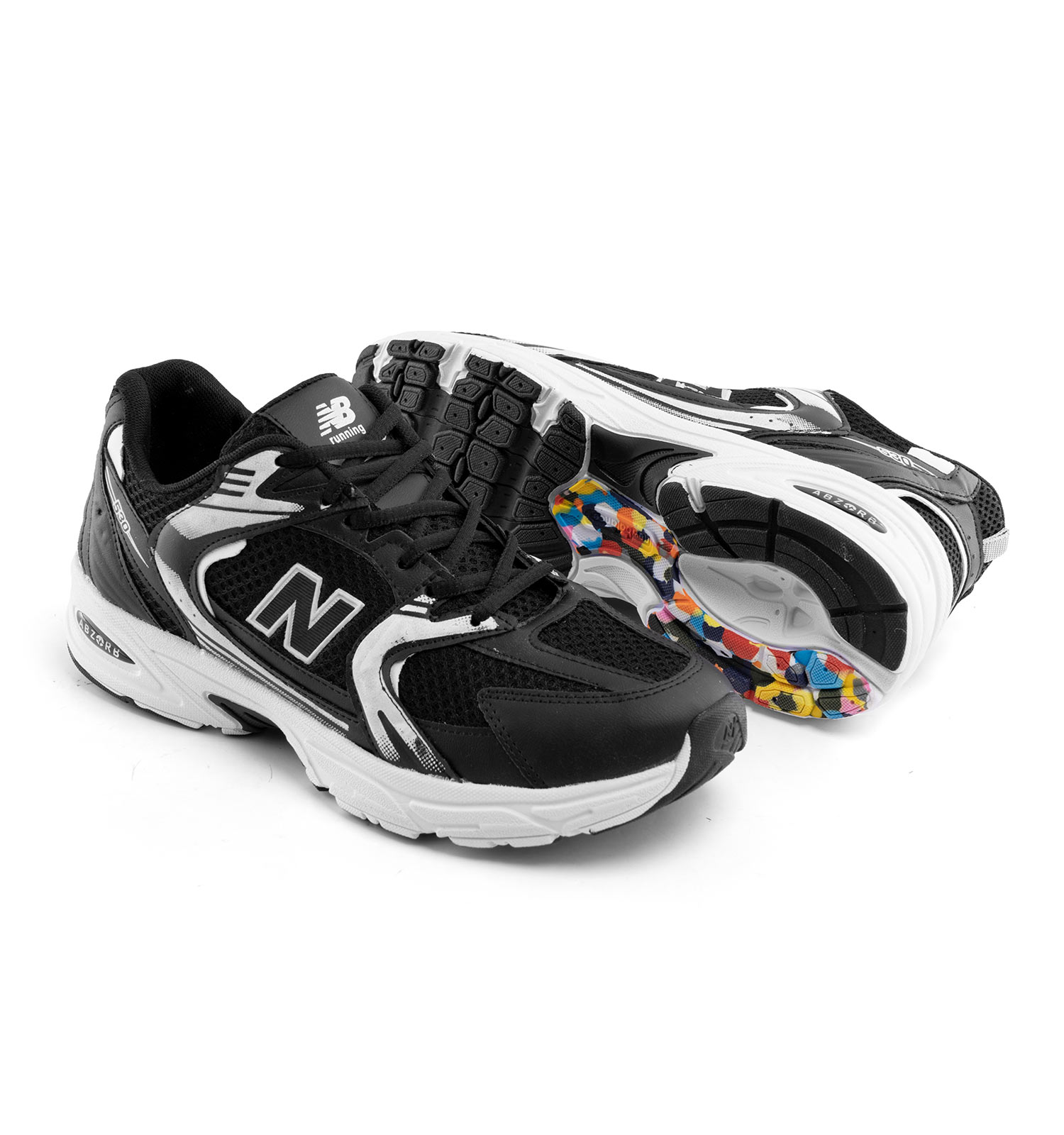 کفش اسپرت New Balance مردانه مشکی پیاده روی بندی چرم مصنوعی مدل 40961