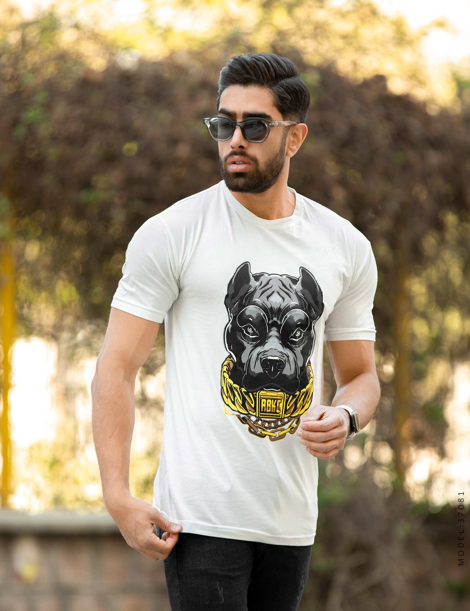 تیشرت لانگ طرح چاپی اسپرت Alma مدل 37081