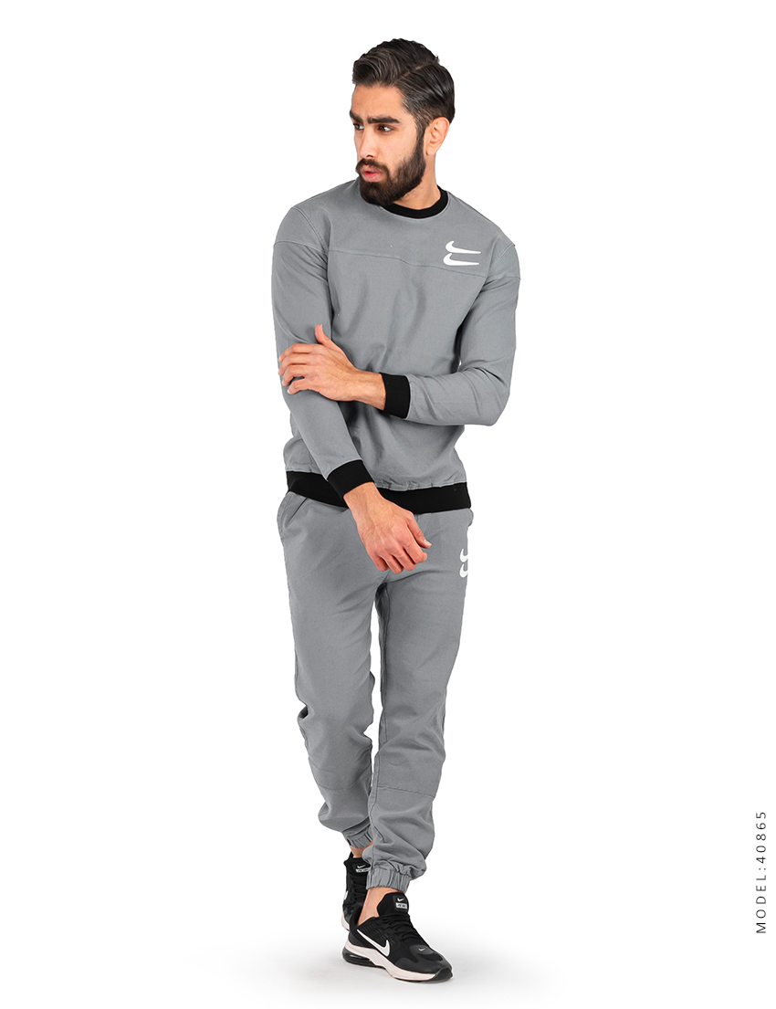 ست بلوز شلوار مردانه آستین بلند Stark ساده یقه گرد مدل 40865
