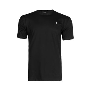 تیشرت Polo یقه گرد مردانه مشکی پنبه طرحدار مدل 45221