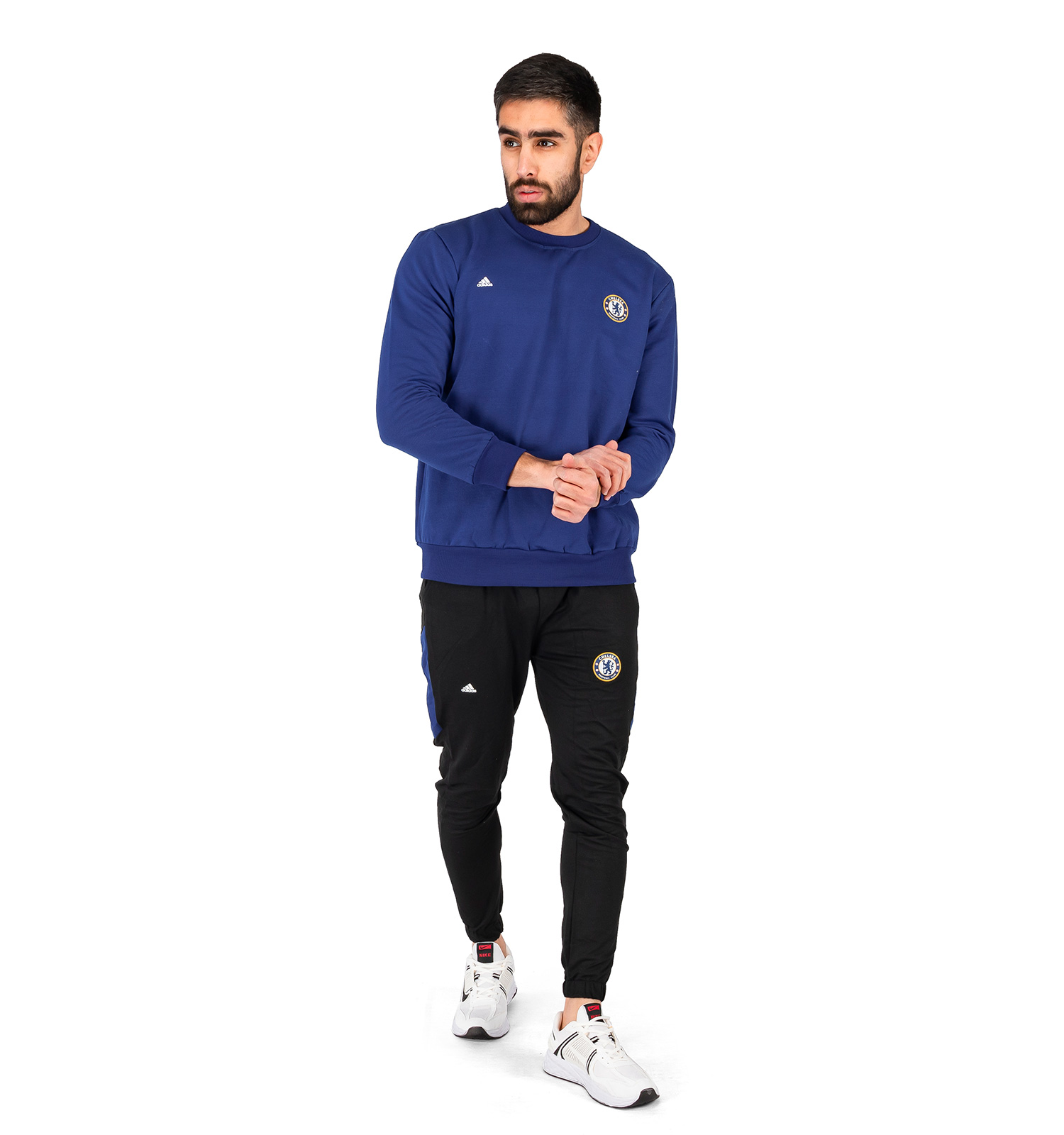 ست بلوز شلوار مردانه آستین بلند Adidas ساده یقه گرد مدل 43706