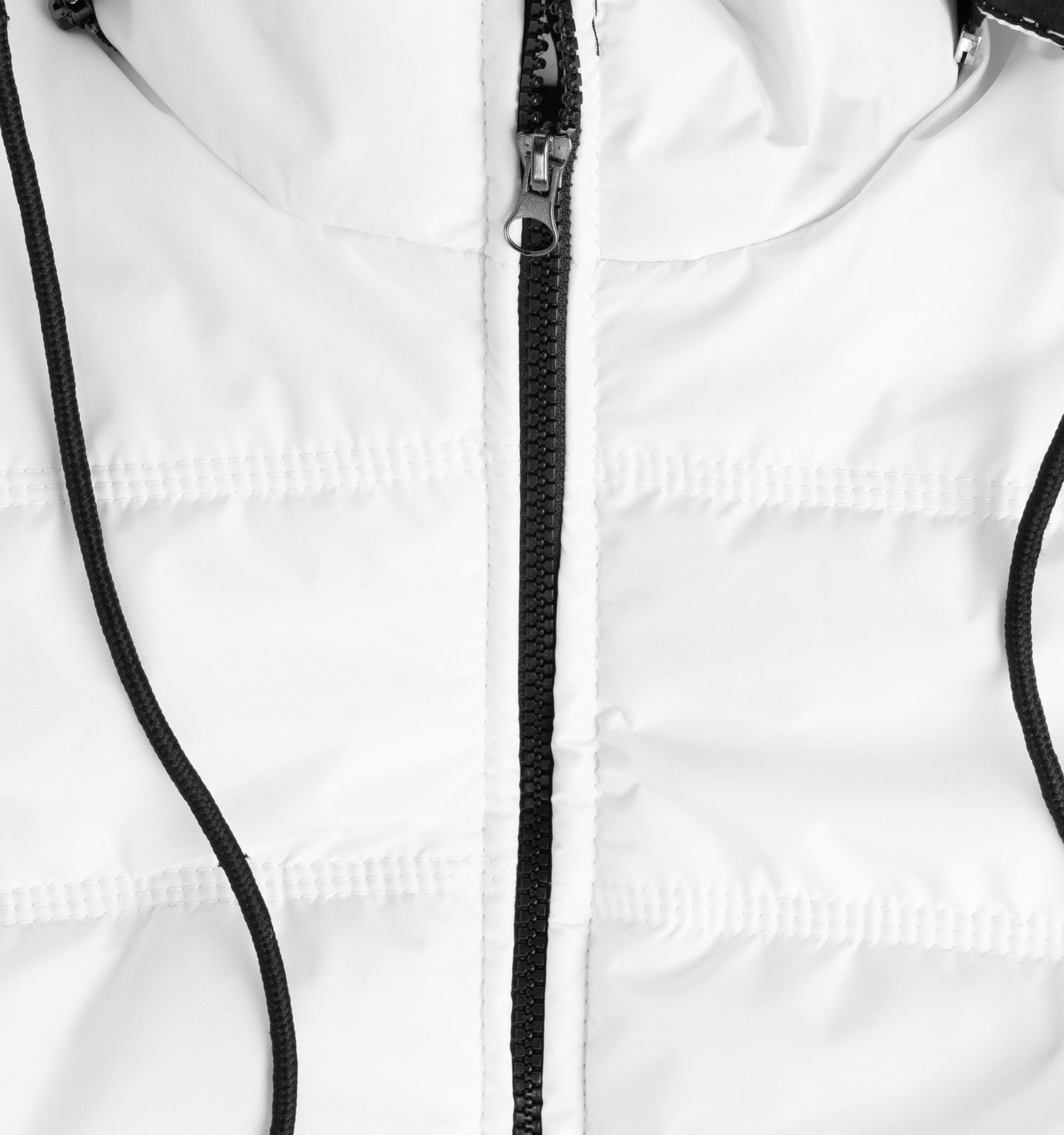 کاپشن پافر بادی سفید کلاهدار مدل 45987