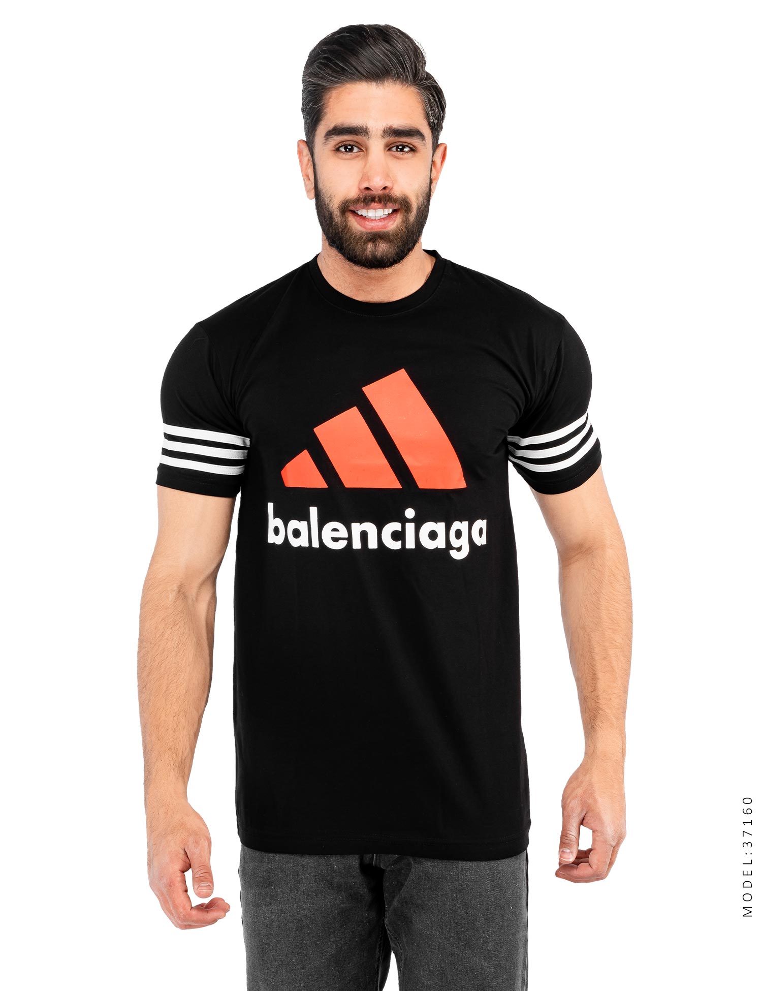 تیشرت لانگ طرح چاپی اسپرت Adidas مدل 37160