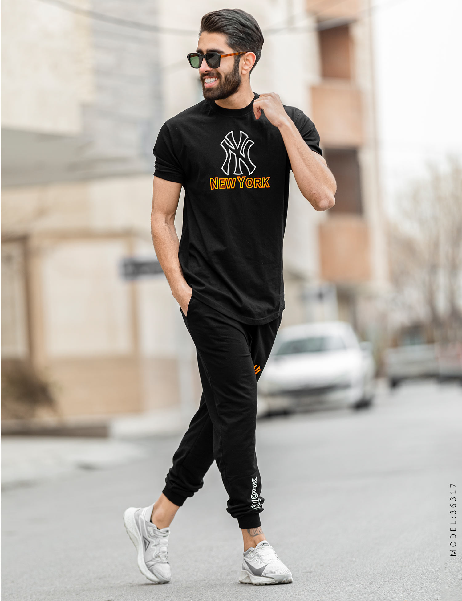 ست تیشرت شلوار مردانه New York مدل 36317