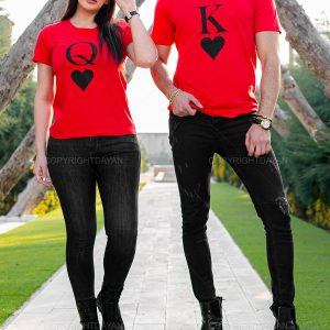 ست دونفره تیشرت Kinq & Queen مدل 12924