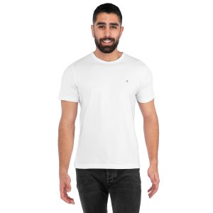 تیشرت یقه گرد مردانه سفید ساده مدل 42242
