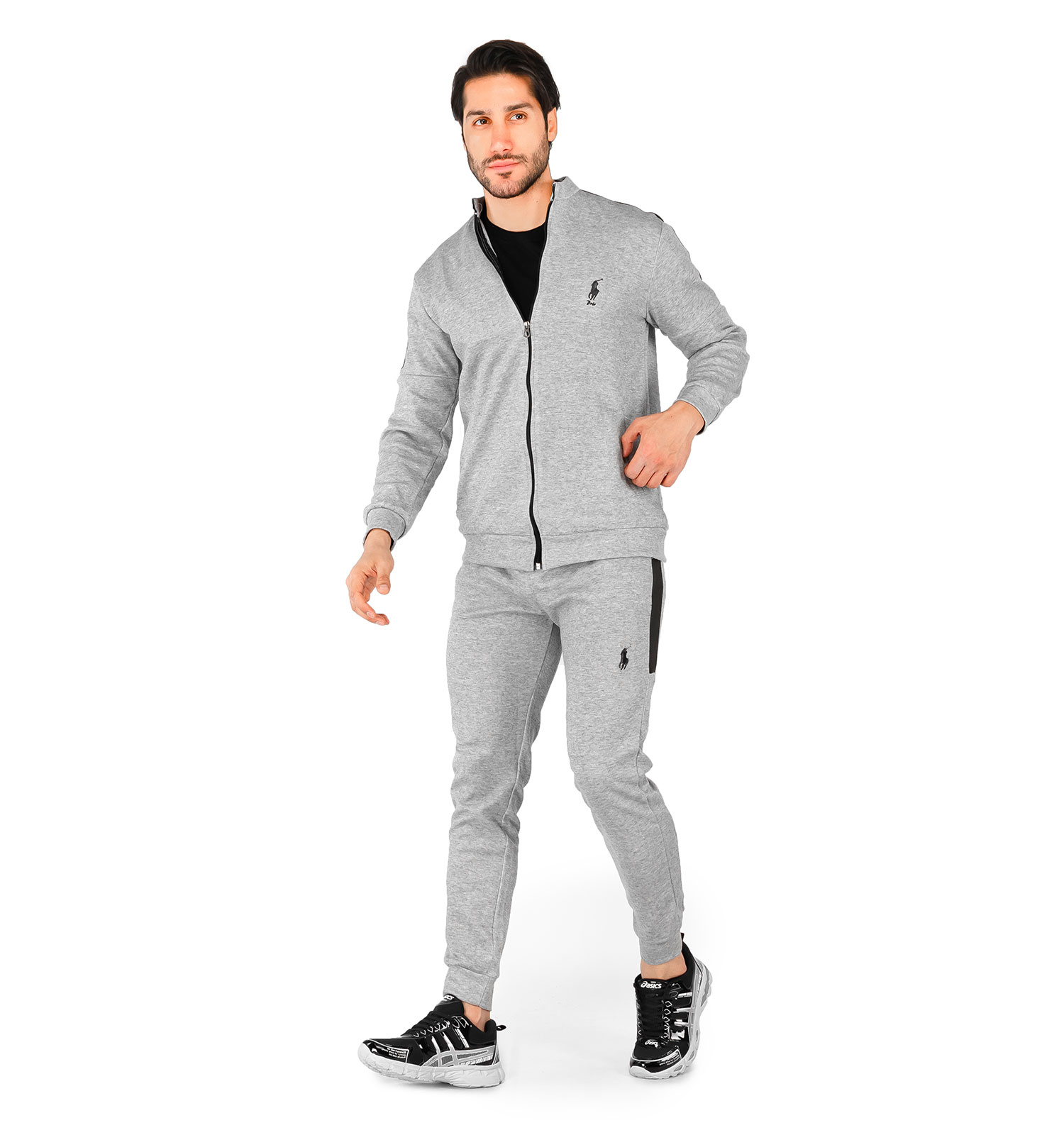 ست سویشرت شلوار مردانه آستین بلند Polo ساده یقه ایستاده مدل 43885