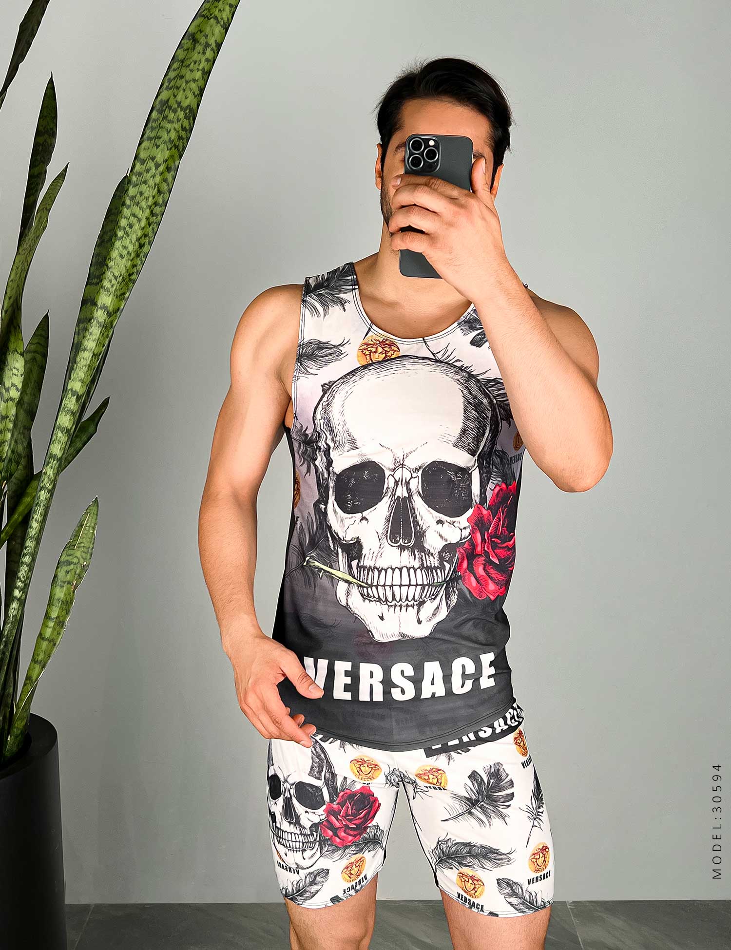 ست رکابی شلوارک مردانه Versace مدل 30594