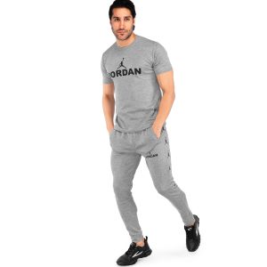 ست تیشرت شلوار مردانه آستین کوتاه Jordan ساده یقه گرد مدل 43182