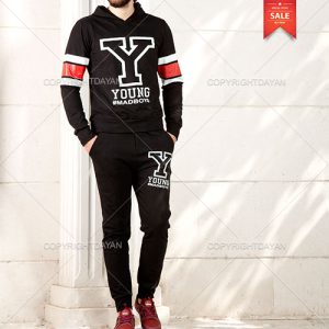 پکیج سویشرت شلوار Young (مشکی)+ساعت لمسی