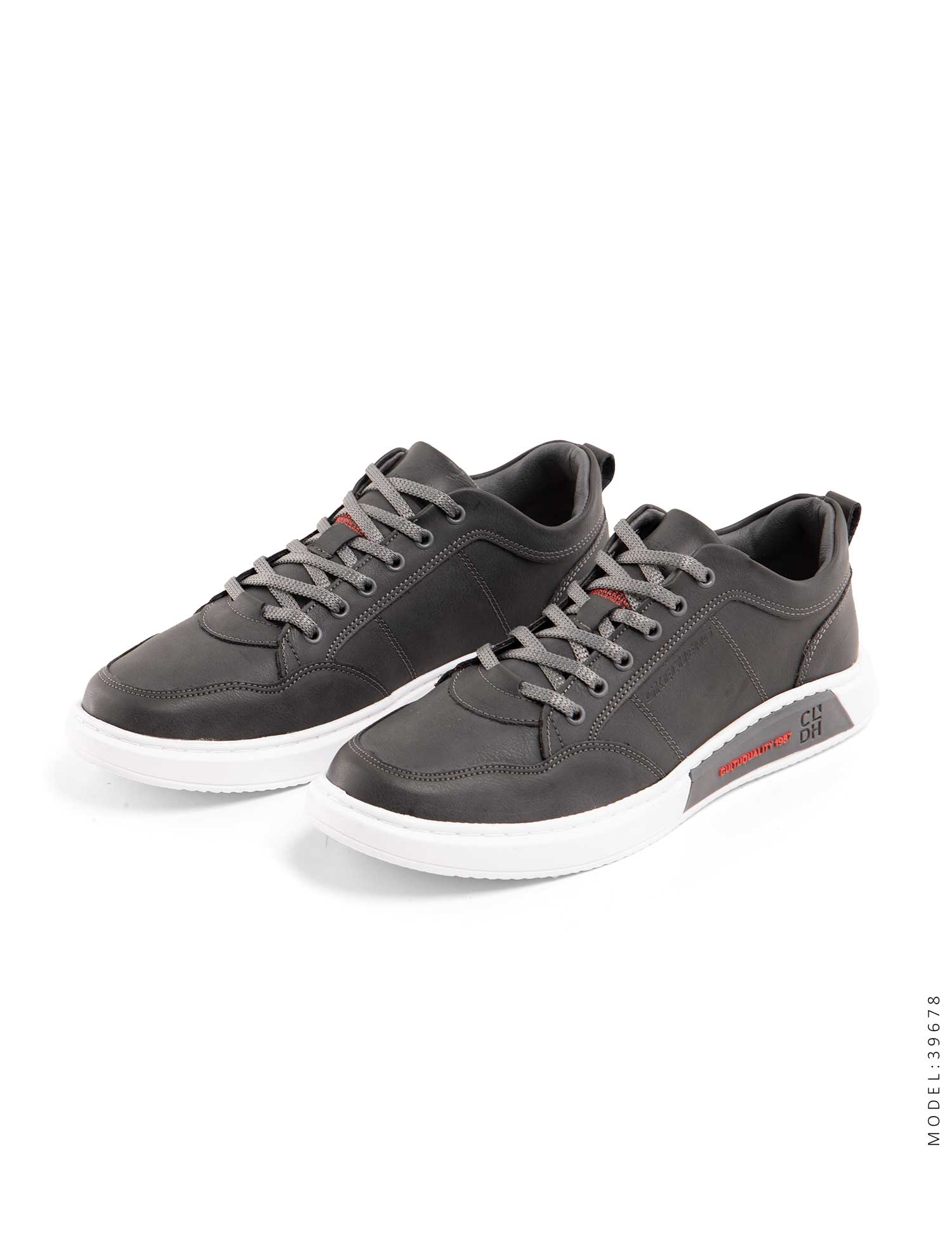 کفش روزمره مردانه Skechers چرم مصنوعی ببند دار طوسی تیره مدل 41632