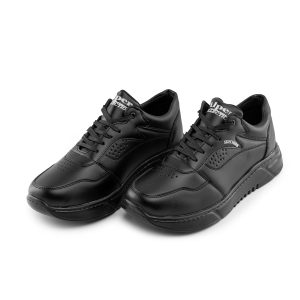 کفش روزمره مردانه Skechers چرم مصنوعی بند دار مشکی مدل 44513