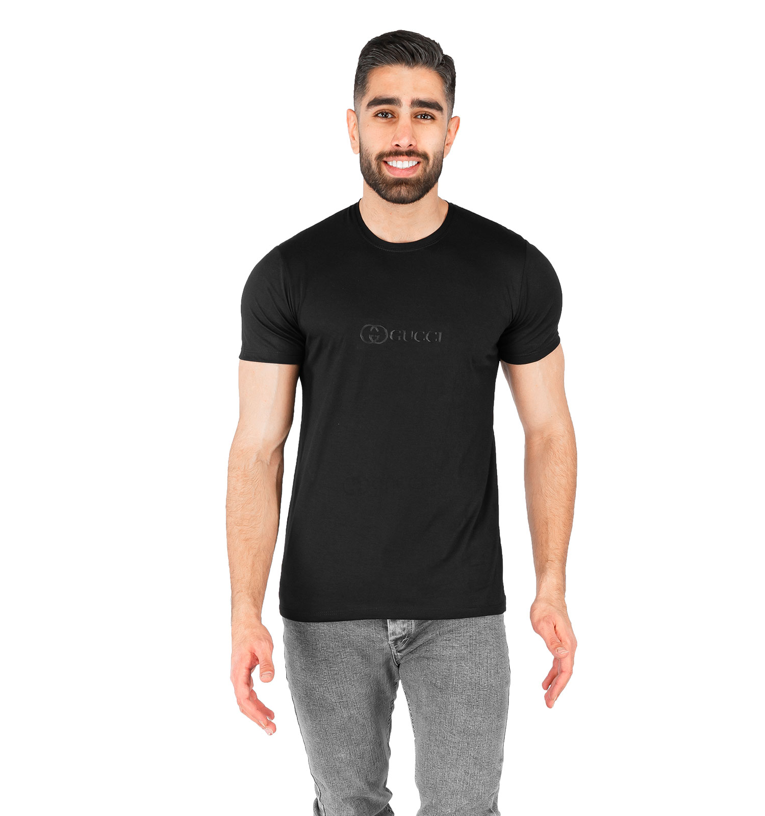 تیشرت Gucci یقه گرد مردانه مشکی ساده مدل 43751
