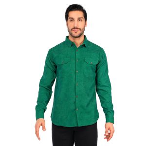پیراهن مردانه دکمه دار مخمل کبریتی ساده Alma مدل 41227