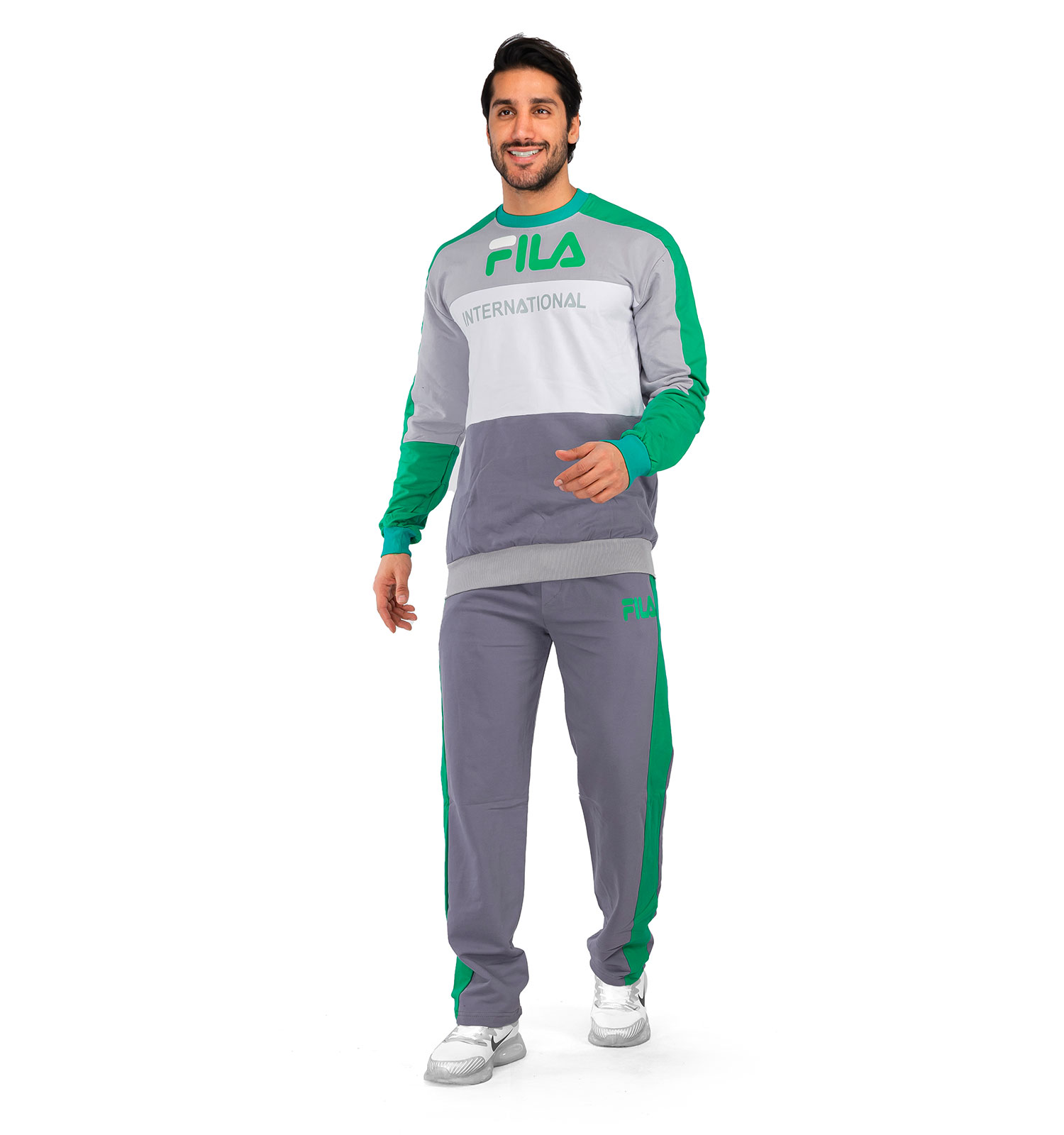 ست بلوز شلوار مردانه Fila یقه گرد مدل 41079