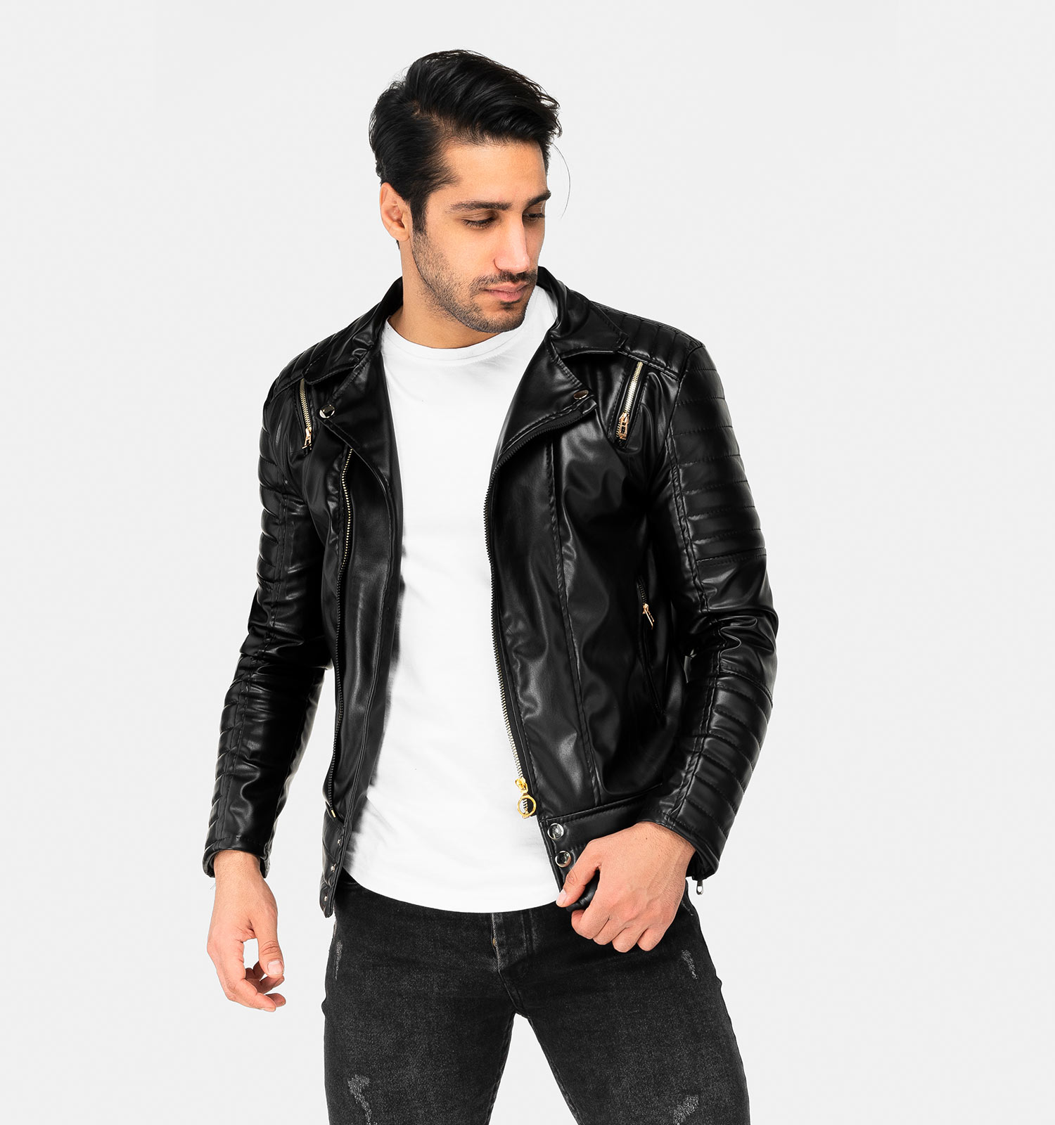 کاپشن چرمی مردانه Sevin مدل 24507