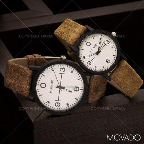ست ساعت مردانه زنانه Movado مدل Libna (قهوه ای)