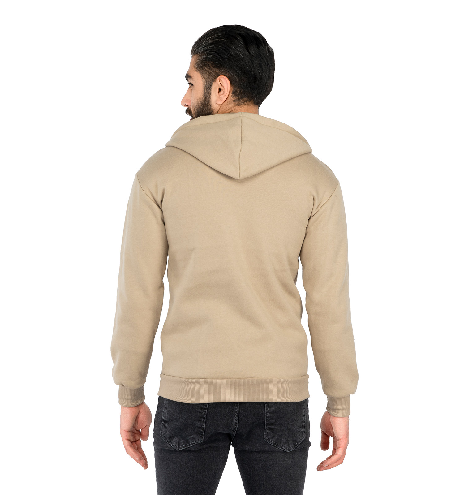 سویشرت زیپ دار مردانه کرمی کلاهدار Calvin Klein مدل 41650