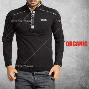 تیشرت یقه ایستاده Organic (مشکی)