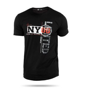 تیشرت آستین یقه کش بافت New York مدل 36492