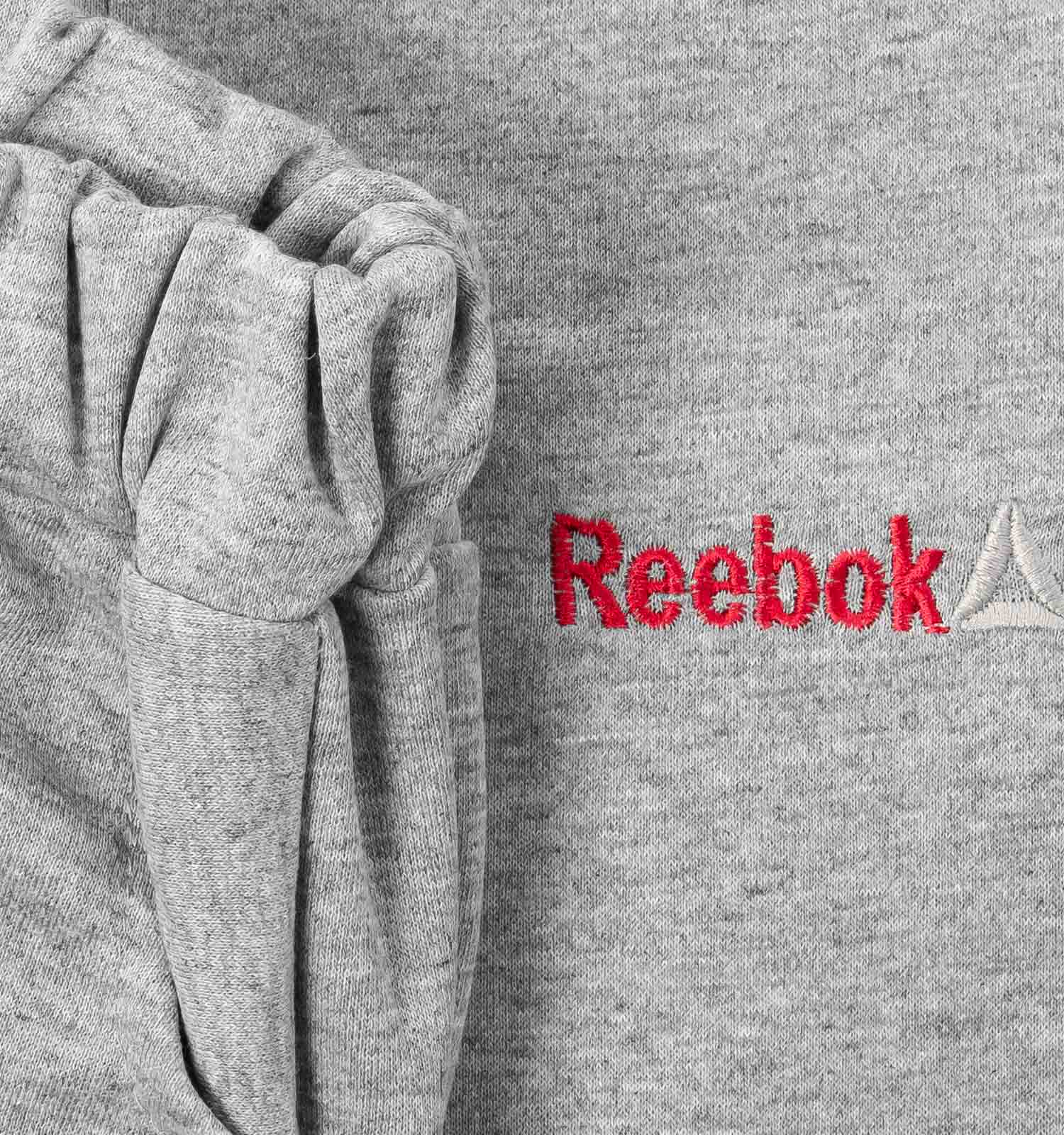 ست بلوز شلوار مردانه آستین بلند طوسی Reebok ساده یقه گرد مدل 44077