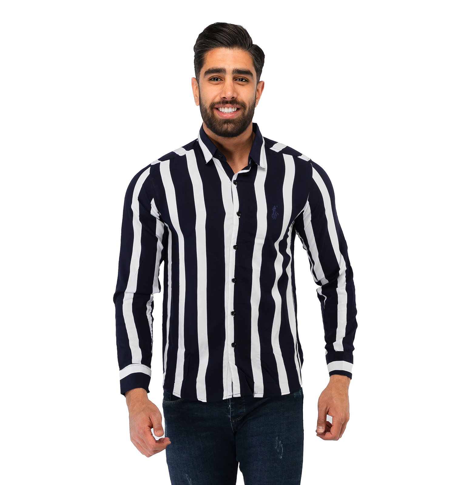 پیراهن مردانه راه راه Polo مدل 36823
