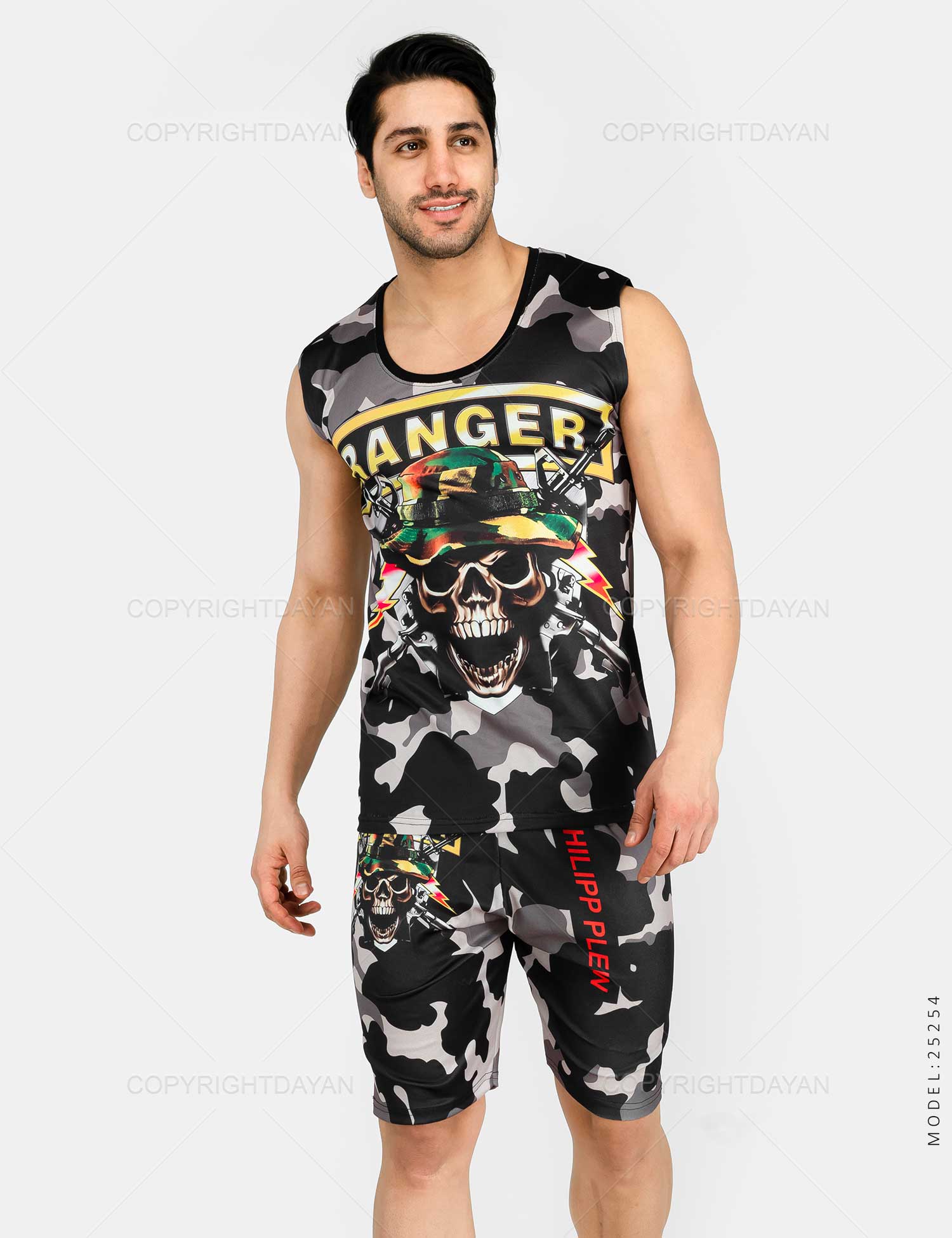 ست رکابی شلوارک مردانه Philipp Plein مدل 25254