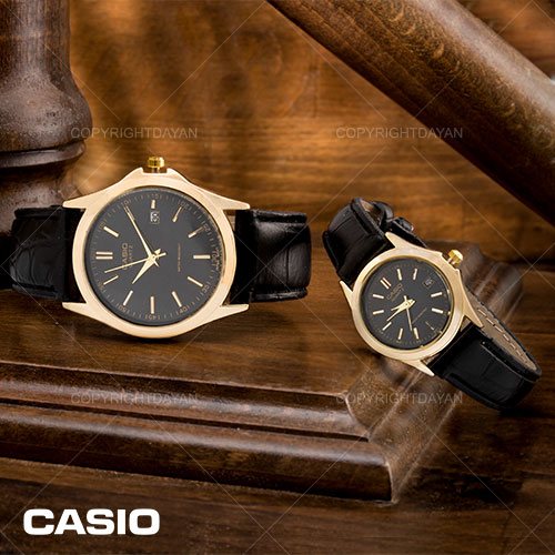 ست ساعت مردانه زنانه Casio مدل Mekza (طلایی مشکی)
