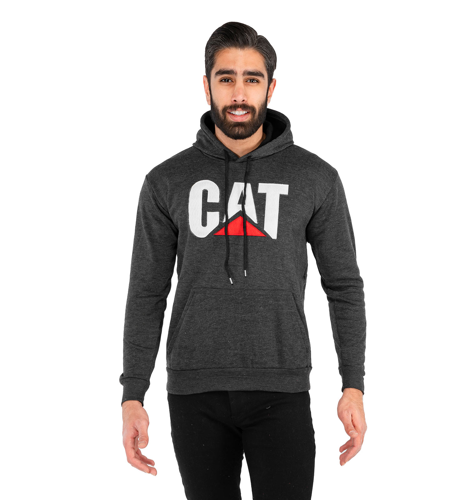 هودی کلاهدار مردانه ذغالی Cat مدل 41812