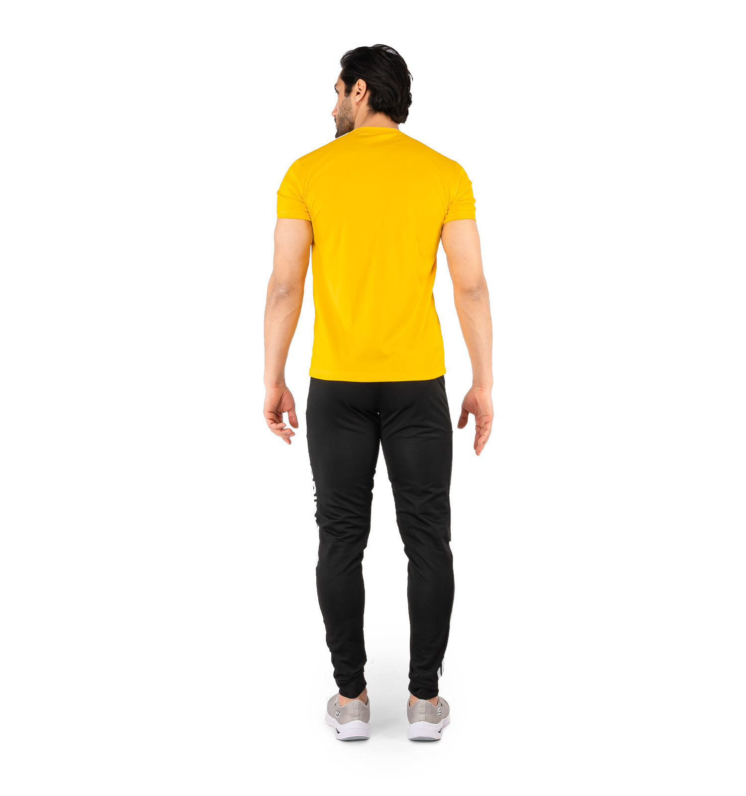 ست تیشرت شلوار مردانه آستین کوتاه زرد Adidas ساده یقه گردمدل 44176